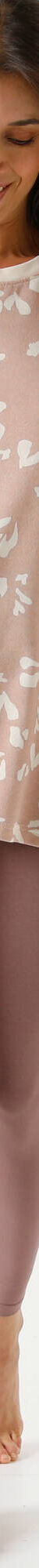 Pyjama legging en molleton, imprimé coeurs (beige / taupe) Pyjama legging en molleton, imprimé coeurs (beige / taupe)